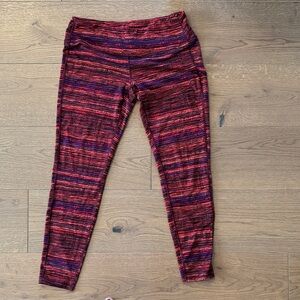 Athleta Striped Leggings - Pink, Orange and Purple